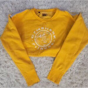 Gymshark Womens Yellow Crop Sweatshirt Size Med Athletic
